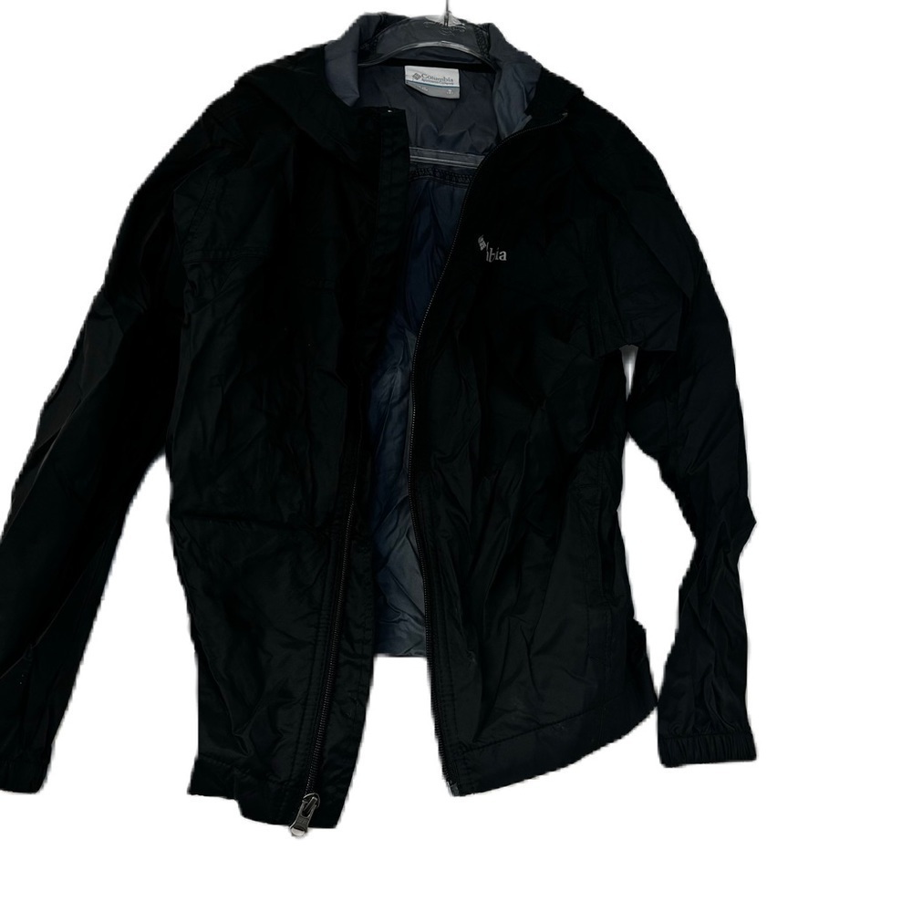 Columbia boys 6 raincoat black lightweight hooded casual classic fall spring